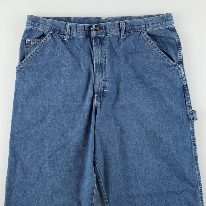 80s-90'S HW Carter and Sons Ringer Denim Painter Pants, Made in USA, Men's W36 (approx.), Vintage unclear blue type Vintage Second Hand