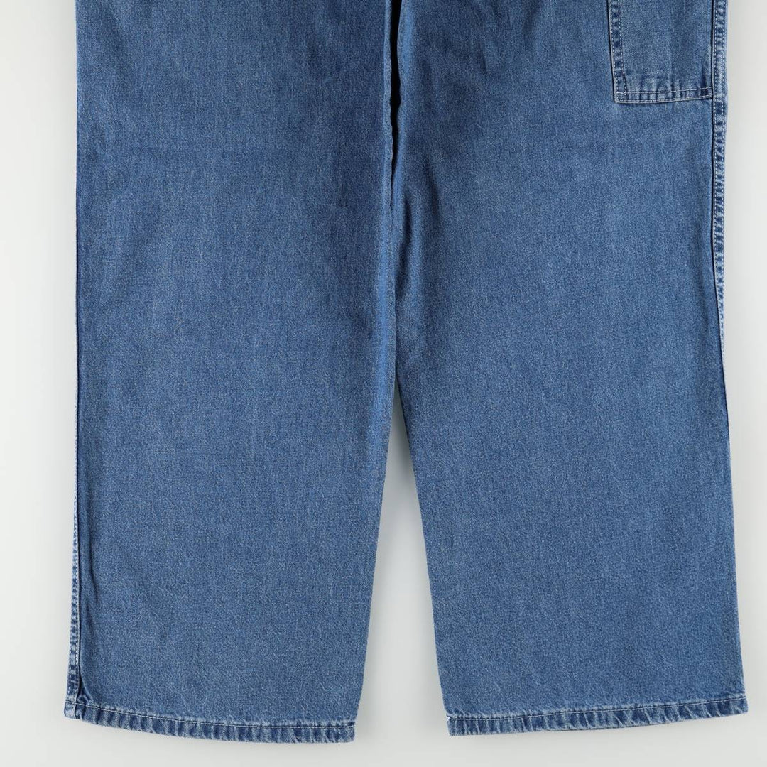 80s-90'S HW Carter and Sons Ringer Denim Painter Pants, Made in USA, Men's W36 (approx.), Vintage unclear blue type Vintage Second Hand