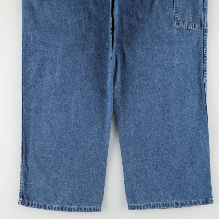 80s-90'S HW Carter and Sons Ringer Denim Painter Pants, Made in USA, Men's W36 (approx.), Vintage unclear blue type Vintage Second Hand