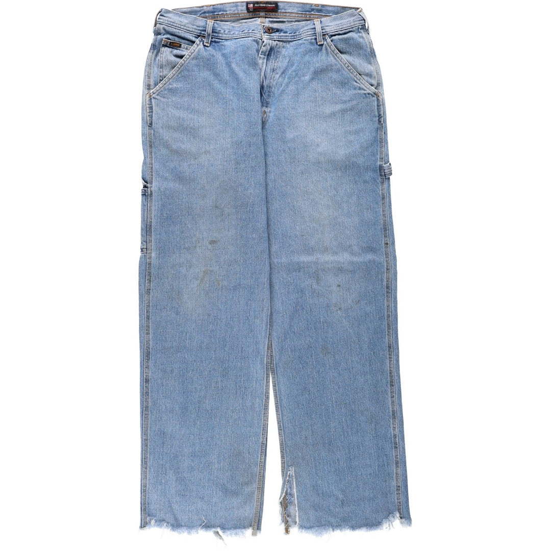 2000'S Ralph Lauren POLO JEANS COMPANY Cut-off Denim Painter Pants, Men's Size W36 (approx.) cotton blue type Vintage Second Hand