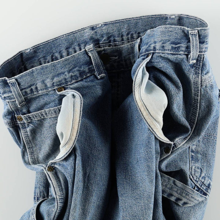 70s-80'S LL Bean Denim Painter Pants, Made in USA, Men's W35 (approx.), Vintage cotton blue type Vintage Second Hand