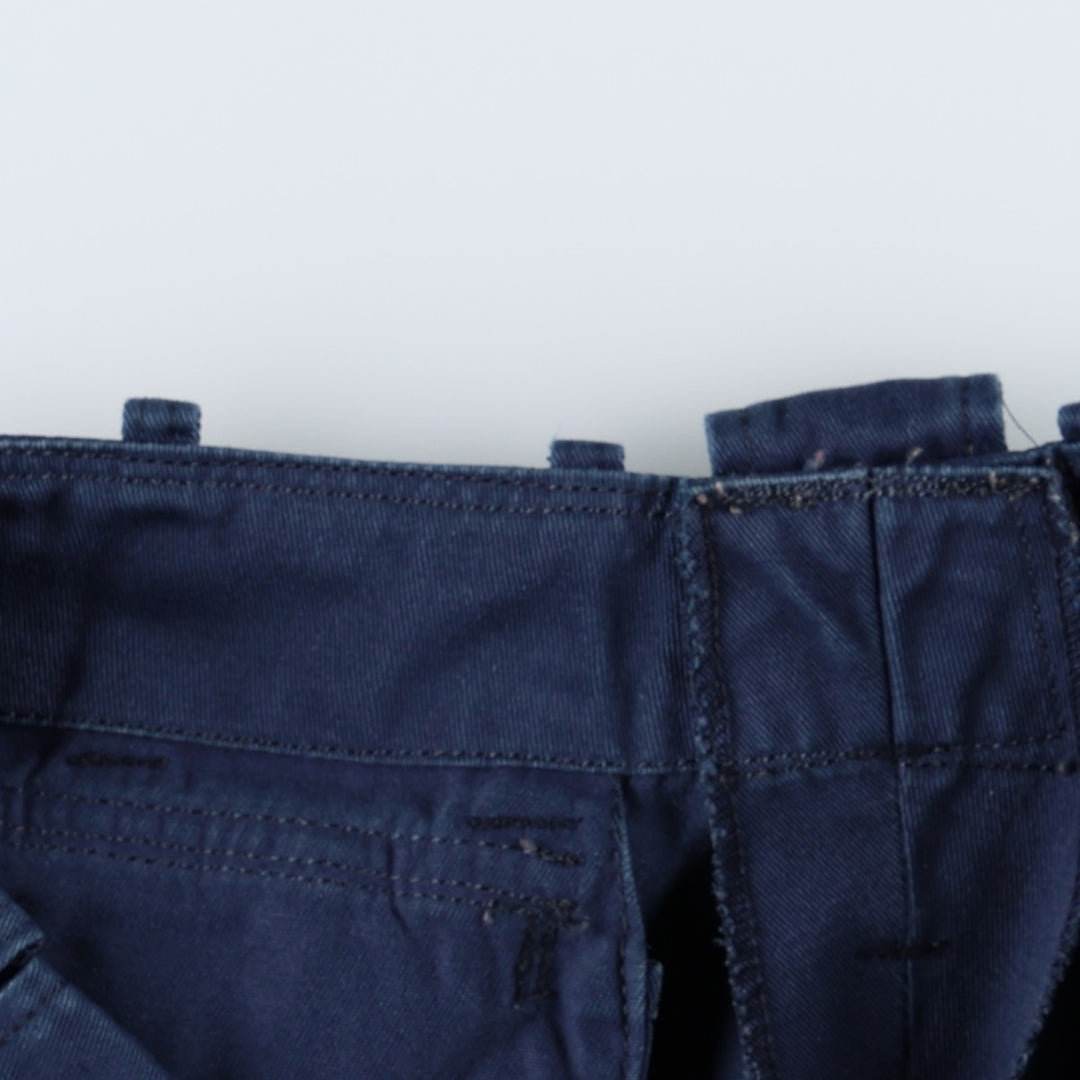 Military cargo pants, men's size W33 equivalent. unclear navy blue type Vintage Second Hand