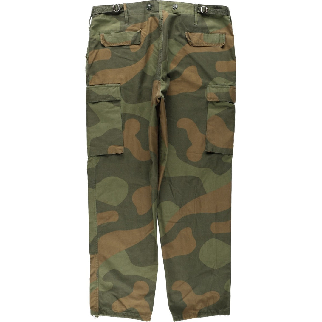 Big Size Norwegian Army Camouflage Pattern Military Cargo Pants, Men's Size W41 (approx.) unclear Khaki type Vintage Second Hand