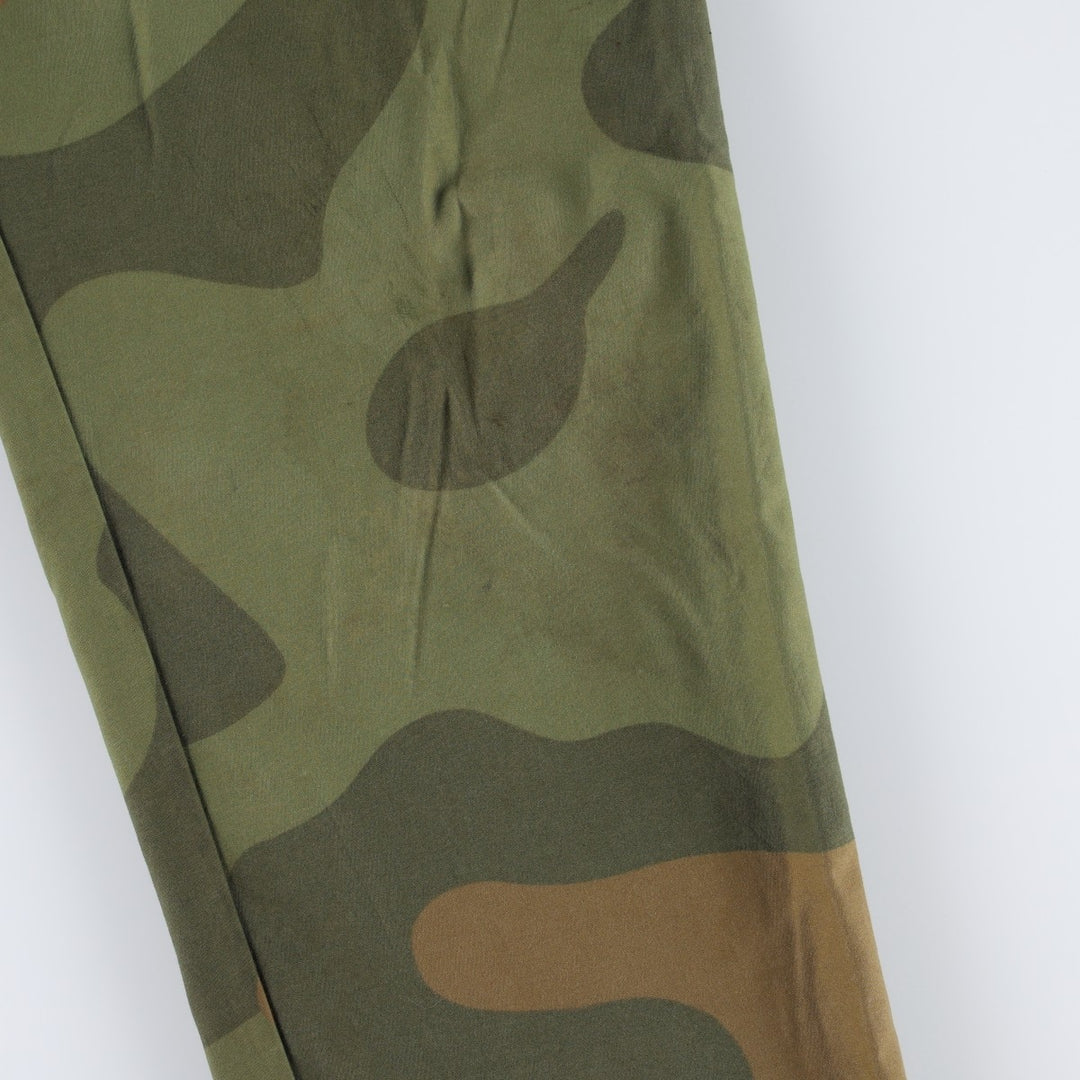 Big Size Norwegian Army Camouflage Pattern Military Cargo Pants, Men's Size W41 (approx.) unclear Khaki type Vintage Second Hand