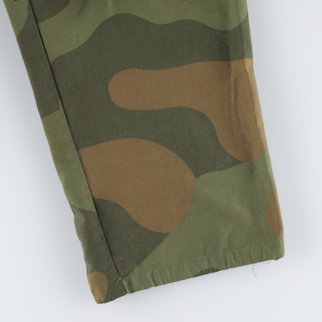 Big Size Norwegian Army Camouflage Pattern Military Cargo Pants, Men's Size W41 (approx.) unclear Khaki type Vintage Second Hand