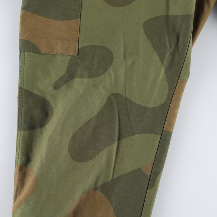 Big Size Norwegian Army Camouflage Pattern Military Cargo Pants, Men's Size W41 (approx.) unclear Khaki type Vintage Second Hand