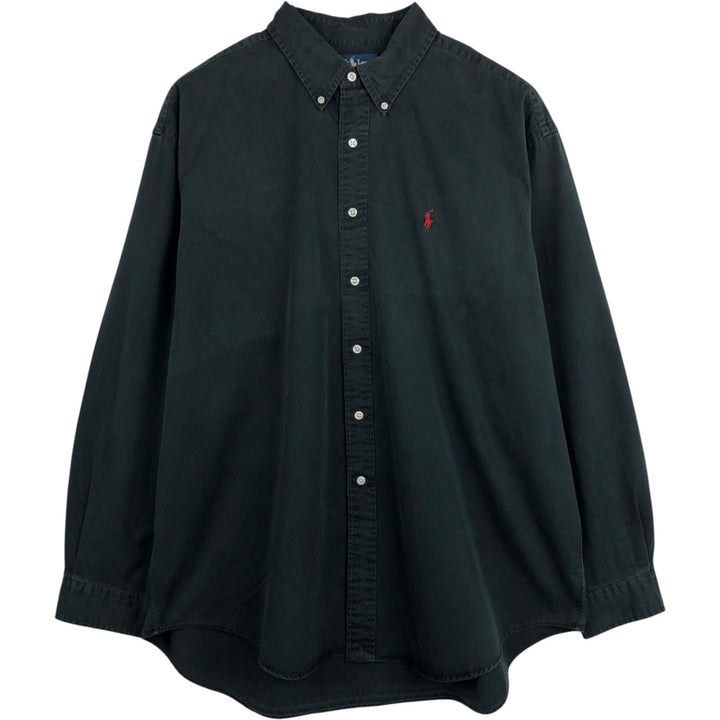 Ralph Lauren BLAKE long sleeve button down shirt, men's size XXL cotton black type Vintage Second Hand