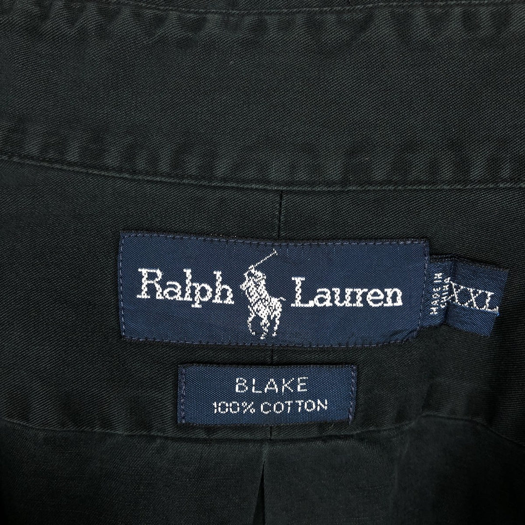 Ralph Lauren BLAKE long sleeve button down shirt, men's size XXL cotton black type Vintage Second Hand
