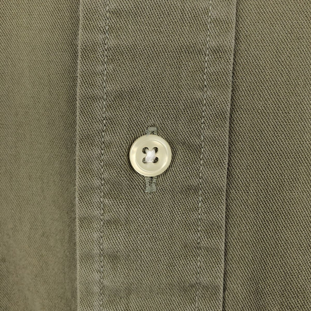 Ralph Lauren BLAIRE long sleeve button down shirt, men's size M cotton Khaki type Vintage Second Hand