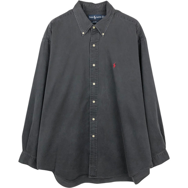 Ralph Lauren BLAIRE long sleeve button down shirt, men's XL size cotton black type Vintage Second Hand