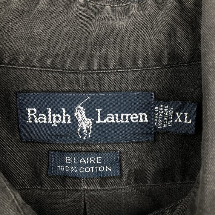 Ralph Lauren BLAIRE long sleeve button down shirt, men's XL size cotton black type Vintage Second Hand