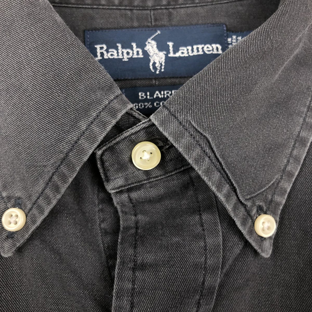 Ralph Lauren BLAIRE long sleeve button down shirt, men's XL size cotton black type Vintage Second Hand
