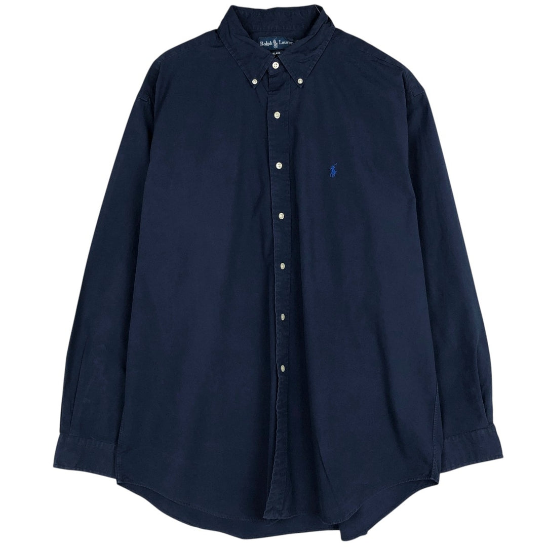 Ralph Lauren BLAKE long sleeve button down shirt, men's XL size cotton navy blue type Vintage Second Hand