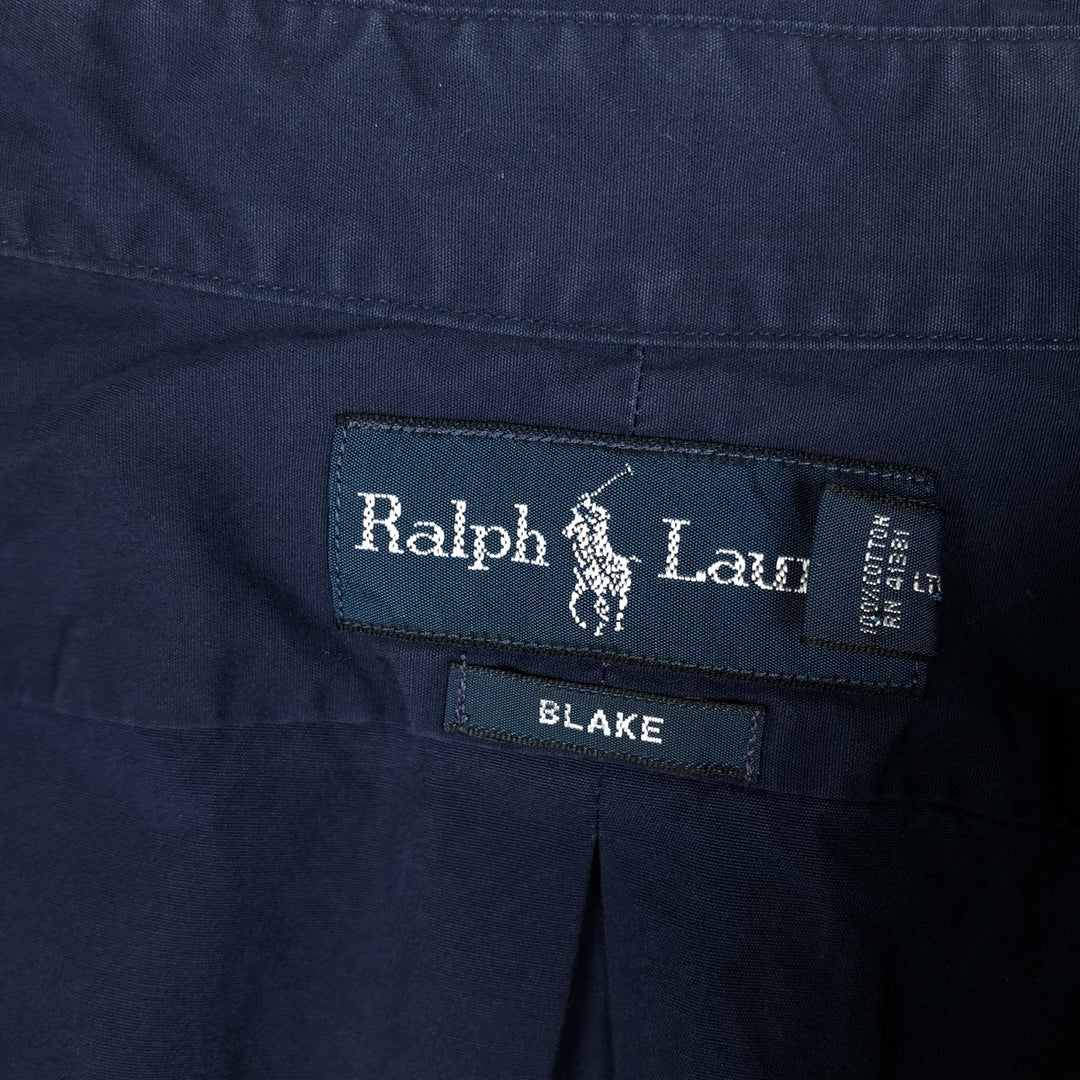 Ralph Lauren BLAKE long sleeve button down shirt, men's XL size cotton navy blue type Vintage Second Hand