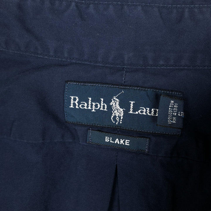 Ralph Lauren BLAKE long sleeve button down shirt, men's XL size cotton navy blue type Vintage Second Hand