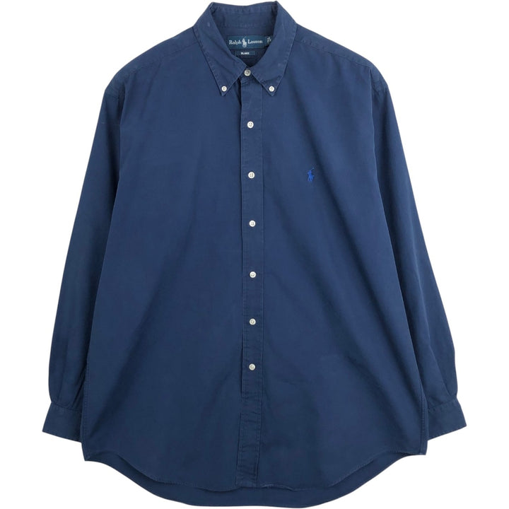 Ralph Lauren BLAKE long sleeve button down shirt, men's size L cotton navy blue type Vintage Second Hand