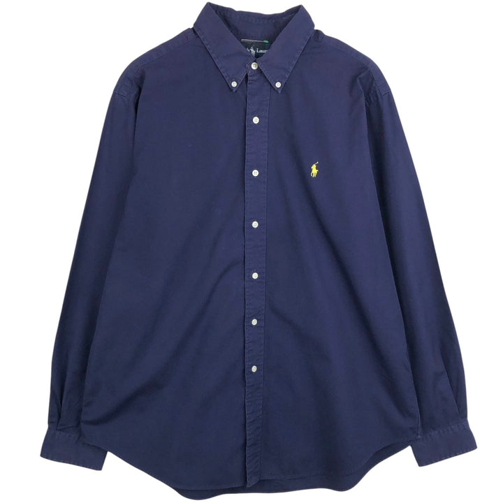 Ralph Lauren Classic Fit Long Sleeve Button Down Shirt Men's XL cotton navy blue type Vintage Second Hand