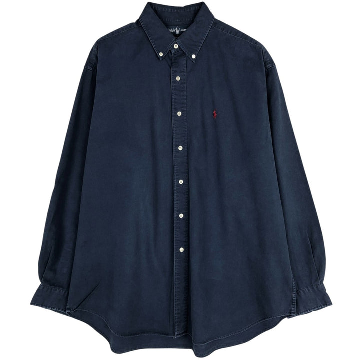 Ralph Lauren BLAKE long sleeve button down shirt, men's XL size cotton navy blue type Vintage Second Hand