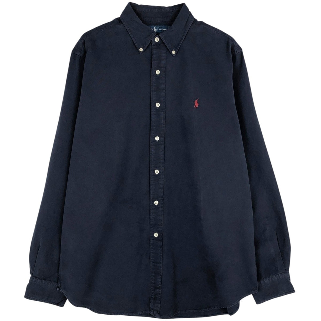 Ralph Lauren Classic Fit Long Sleeve Button Down Shirt, Men's Size L unclear navy blue type Vintage Second Hand
