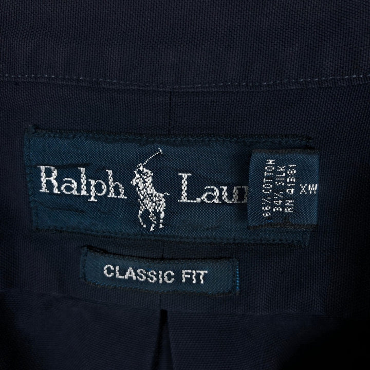 Ralph Lauren Classic Fit Long Sleeve Button Down Shirt, Men's Size L unclear navy blue type Vintage Second Hand