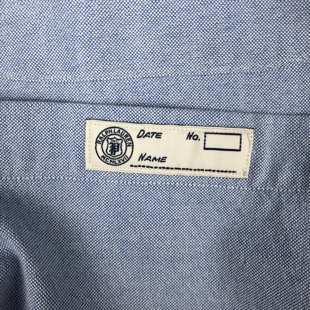 Ralph Lauren CLASSIC FIT Polo Bear Long-Sleeve Button-Down Shirt, Men's Size XL (approx.) cotton Blue type light blue Vintage Second Hand