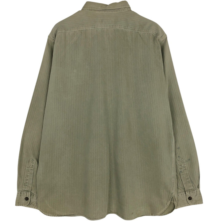 Ralph Lauren POLO RALPH LAUREN Long-Sleeve Cotton Shirt, Men's Size XL (approx.) cotton Khaki type Vintage Second Hand