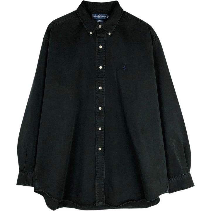 Ralph Lauren BLAKE long sleeve button down shirt, men's XL size cotton black type Vintage Second Hand