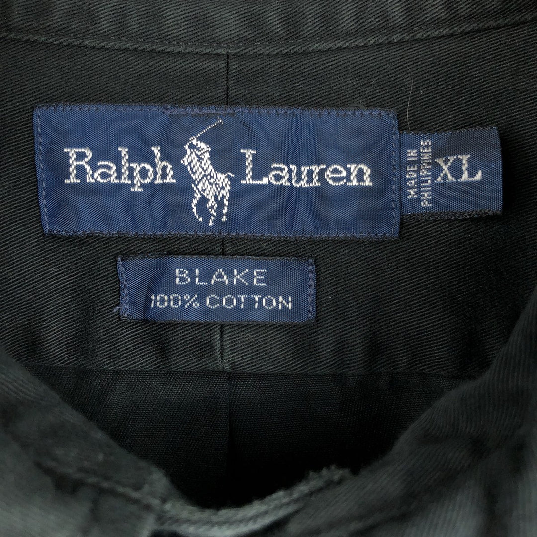 Ralph Lauren BLAKE long sleeve button down shirt, men's XL size cotton black type Vintage Second Hand