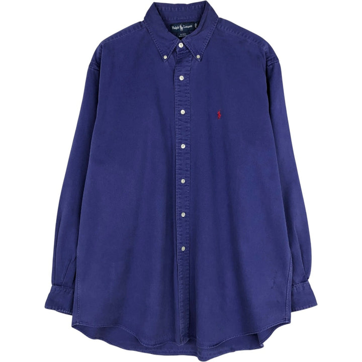Ralph Lauren BLAKE long sleeve button down shirt, men's size L cotton purple type Vintage Second Hand