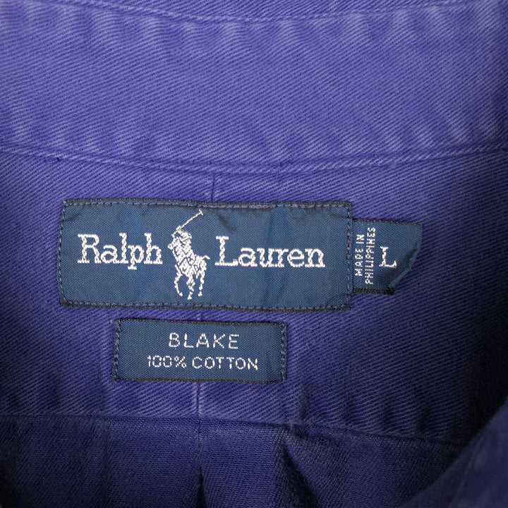 Ralph Lauren BLAKE long sleeve button down shirt, men's size L cotton purple type Vintage Second Hand