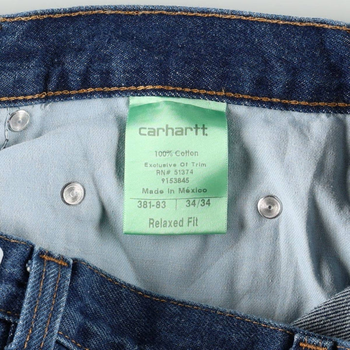 Carhartt Relaxed Fit Straight Denim Pants, Men's, Size 35 cotton blue type Vintage Second Hand