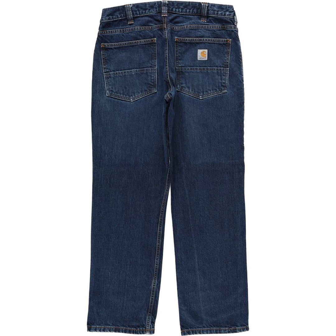 Carhartt Relaxed Fit Tapered Denim Pants for Men, W34 equivalent cotton blue type Vintage Second Hand
