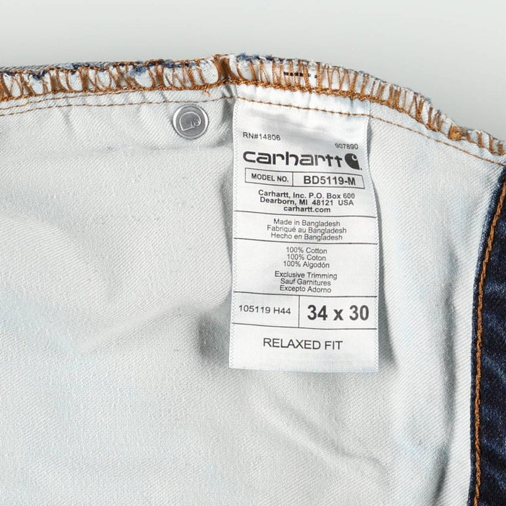 Carhartt Relaxed Fit Tapered Denim Pants for Men, W34 equivalent cotton blue type Vintage Second Hand