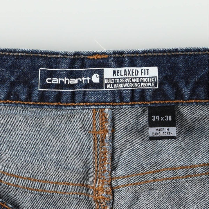 Carhartt Relaxed Fit Tapered Denim Pants for Men, W34 equivalent cotton blue type Vintage Second Hand