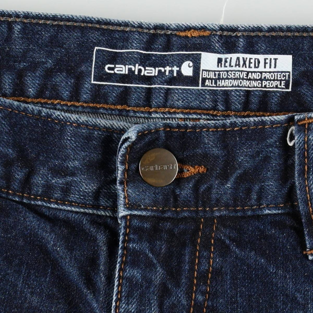 Carhartt Relaxed Fit Tapered Denim Pants for Men, W34 equivalent cotton blue type Vintage Second Hand