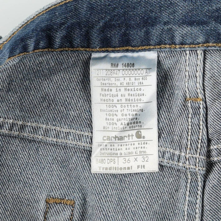 Carhartt Traditional FIT Straight Denim Pants, Men's, W36 equivalent cotton blue type Vintage Second Hand