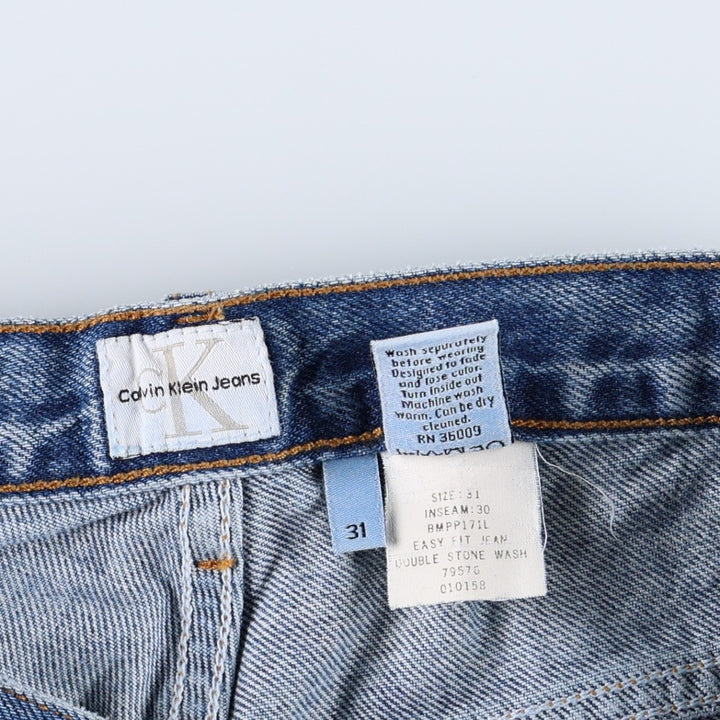 90s-00'S Calvin Klein JEANS Tapered Denim Pants Men's W31 (approx.) cotton blue type Vintage Second Hand
