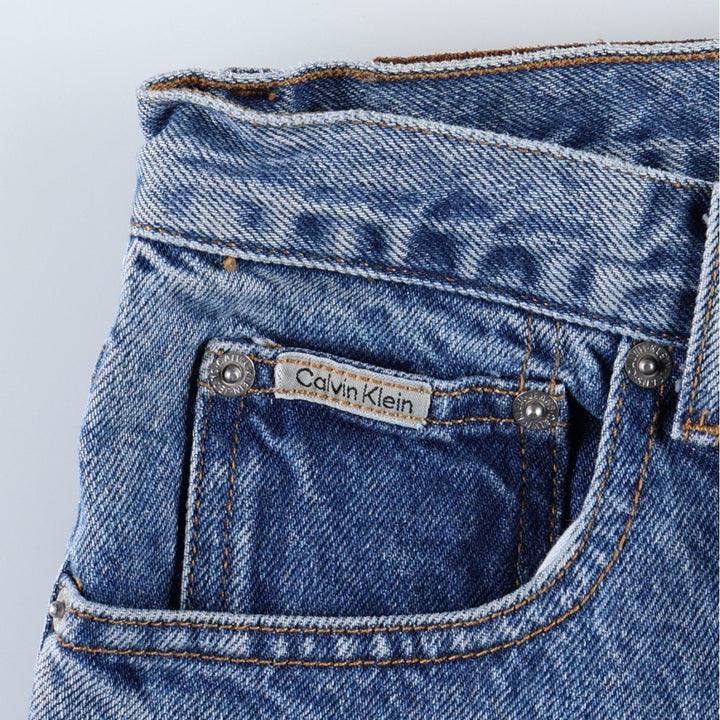 90s-00'S Calvin Klein JEANS Tapered Denim Pants Men's W31 (approx.) cotton blue type Vintage Second Hand