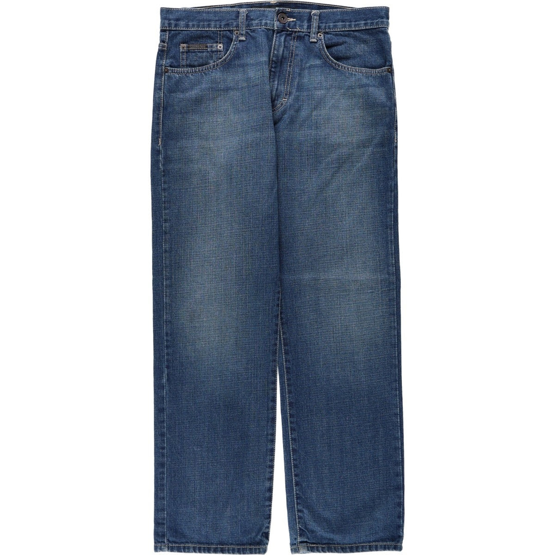 Calvin Klein Relaxed Straight Easy Fit Straight Denim Pants (Men's W35 equivalent) cotton blue type Vintage Second Hand