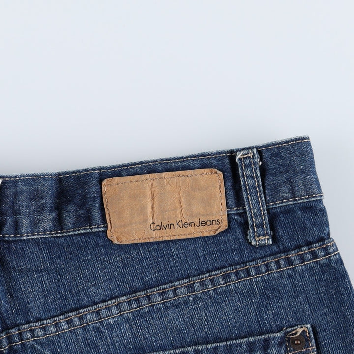Calvin Klein Relaxed Straight Easy Fit Straight Denim Pants (Men's W35 equivalent) cotton blue type Vintage Second Hand