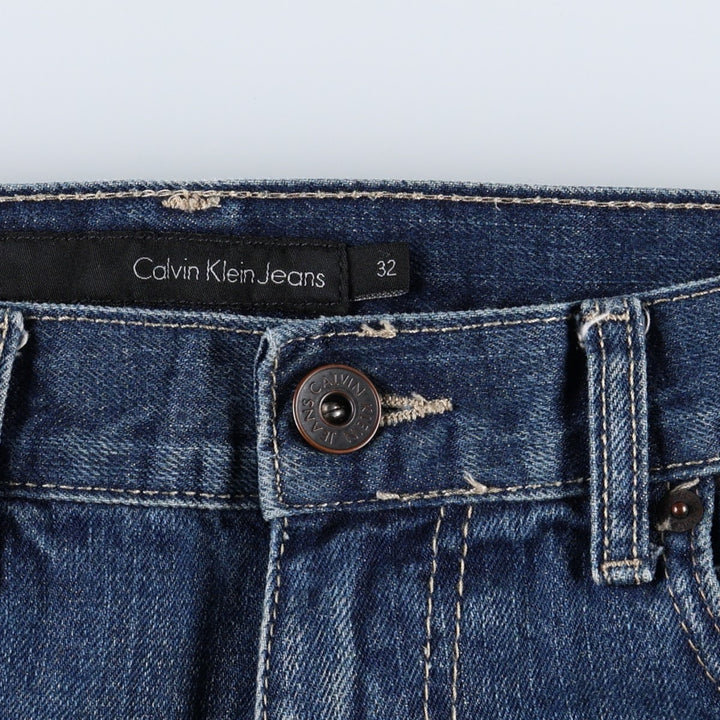 Calvin Klein Relaxed Straight Easy Fit Straight Denim Pants (Men's W35 equivalent) cotton blue type Vintage Second Hand