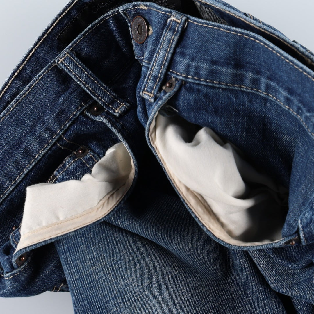 Calvin Klein Relaxed Straight Easy Fit Straight Denim Pants (Men's W35 equivalent) cotton blue type Vintage Second Hand