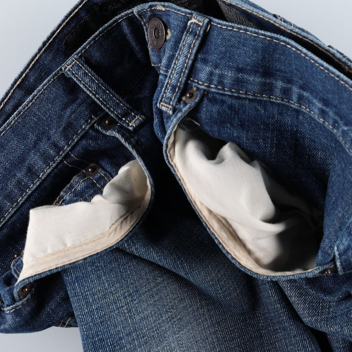 Calvin Klein Relaxed Straight Easy Fit Straight Denim Pants (Men's W35 equivalent) cotton blue type Vintage Second Hand
