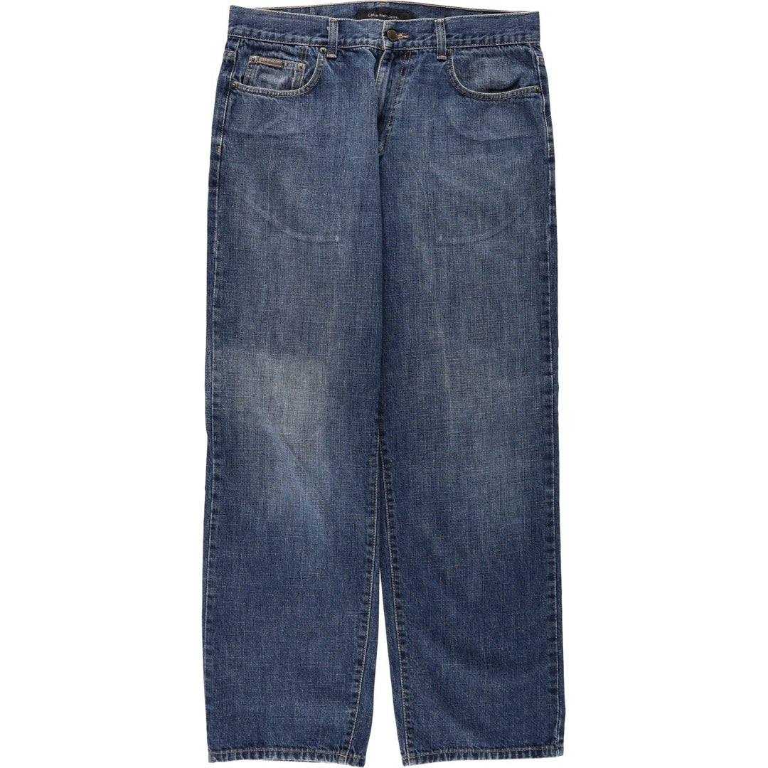 Calvin Klein straight-leg denim jeans for men, size W35 (approx.) cotton blue type Vintage Second Hand