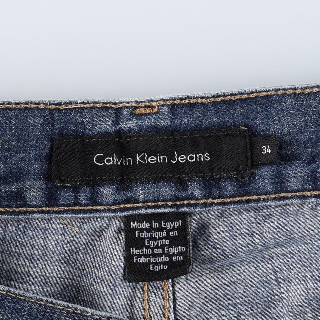 Calvin Klein straight-leg denim jeans for men, size W35 (approx.) cotton blue type Vintage Second Hand