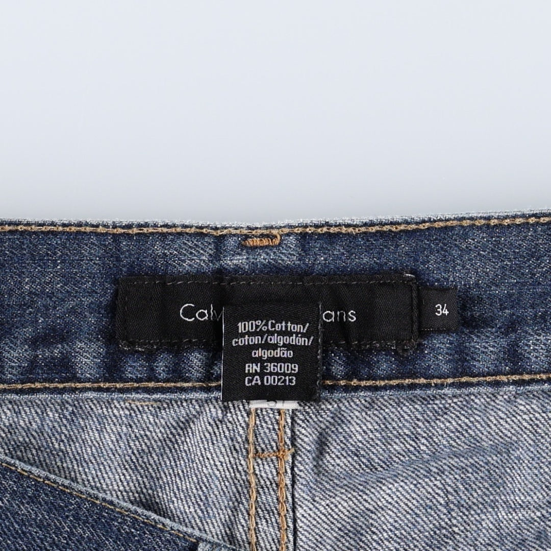 Calvin Klein straight-leg denim jeans for men, size W35 (approx.) cotton blue type Vintage Second Hand