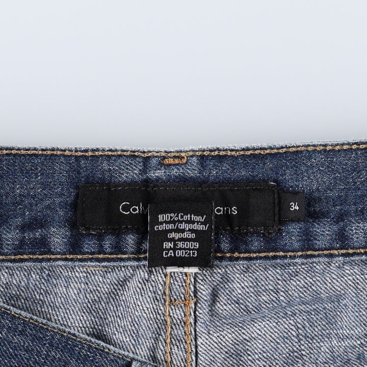 Calvin Klein straight-leg denim jeans for men, size W35 (approx.) cotton blue type Vintage Second Hand