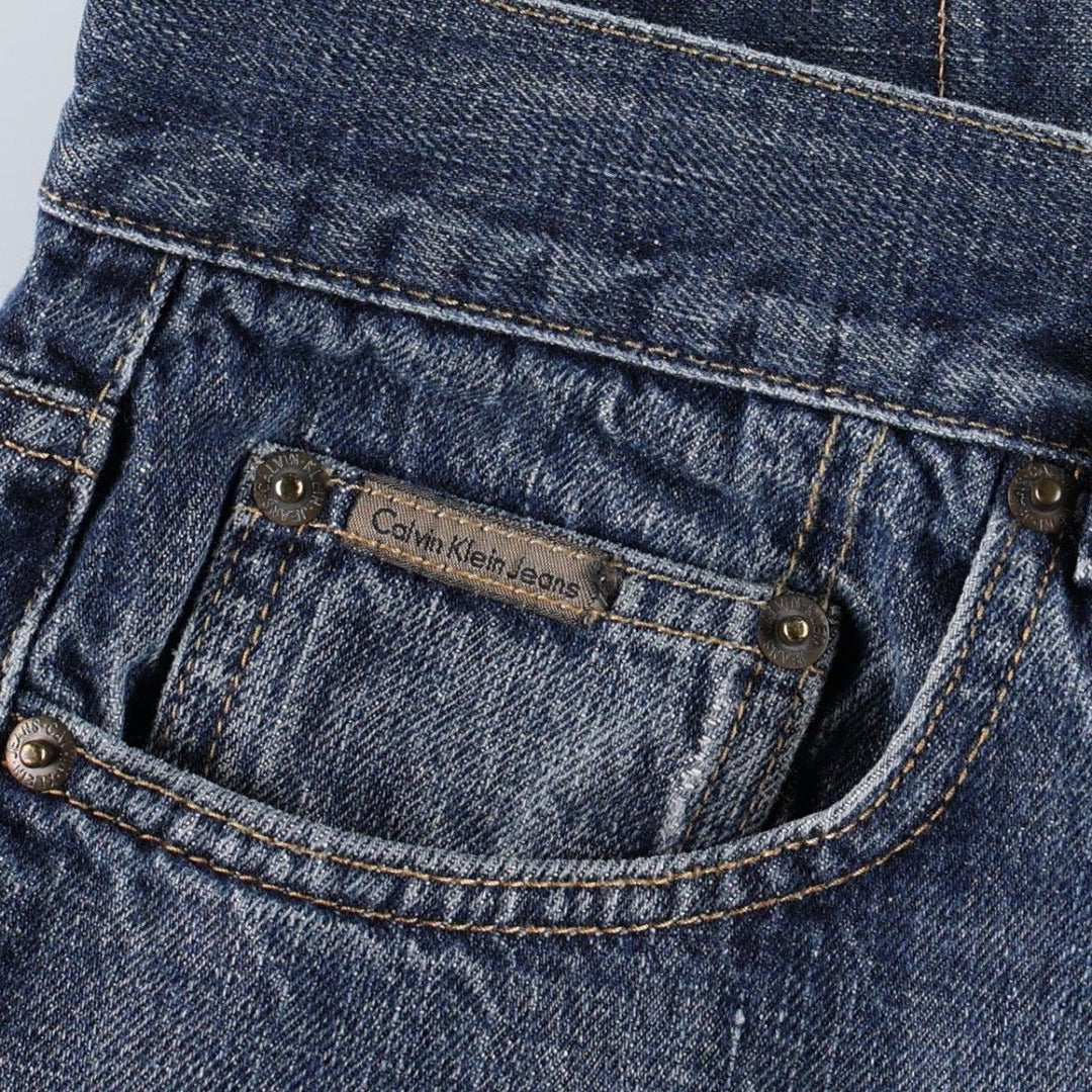 Calvin Klein straight-leg denim jeans for men, size W35 (approx.) cotton blue type Vintage Second Hand