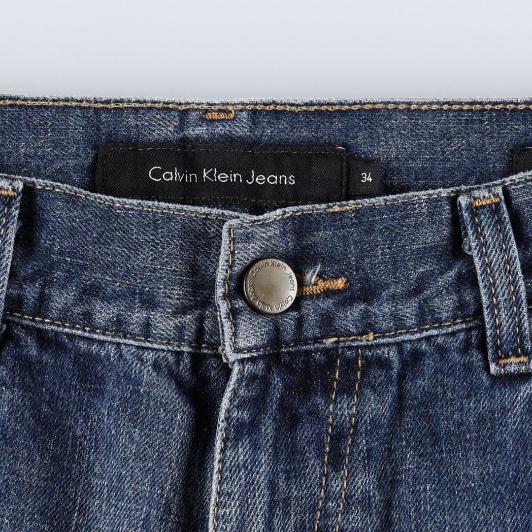Calvin Klein straight-leg denim jeans for men, size W35 (approx.) cotton blue type Vintage Second Hand
