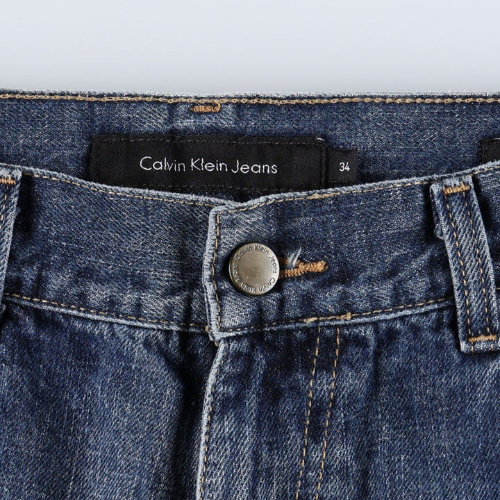 Calvin Klein straight-leg denim jeans for men, size W35 (approx.) cotton blue type Vintage Second Hand